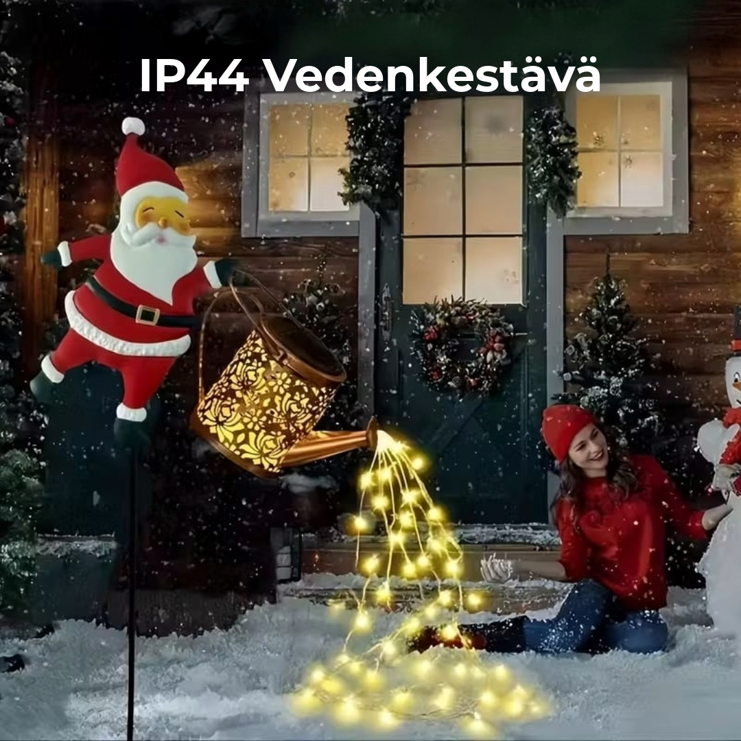 Aurinkoenergialla toimiva Joulupukki-Kastelukannu Lyhty