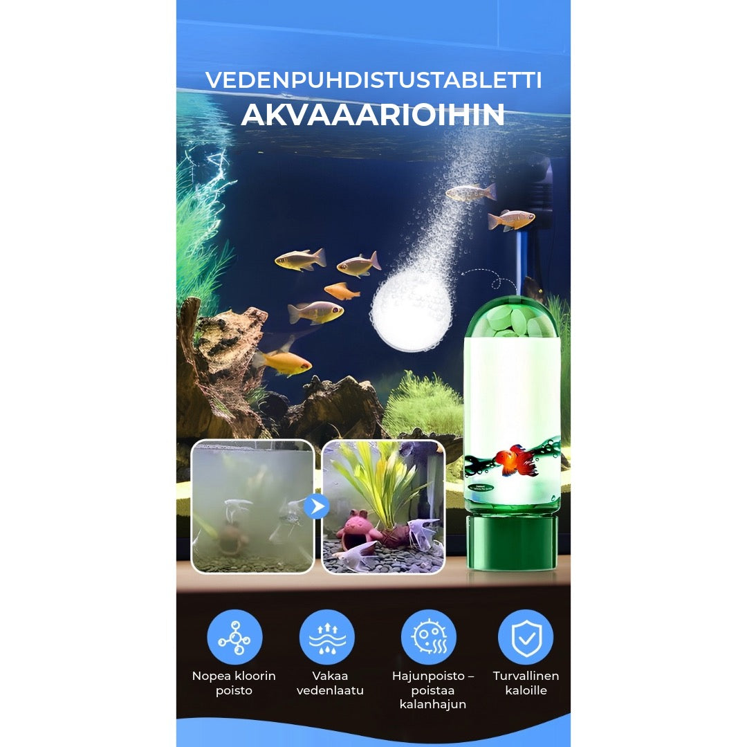 Vedenpuhdistustabletit akvaarioihin
