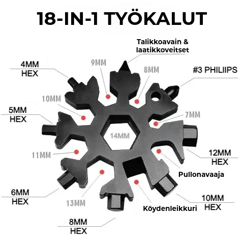 Lumihiutale™ 18-in-1 Monitoimityökalu